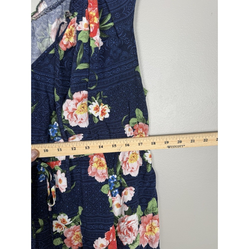 Torrid Floral Dress Navy Pink Fit Flare Plus Size 1X Boho Summer‎ V-Neck Casual - Picture 7 of 8